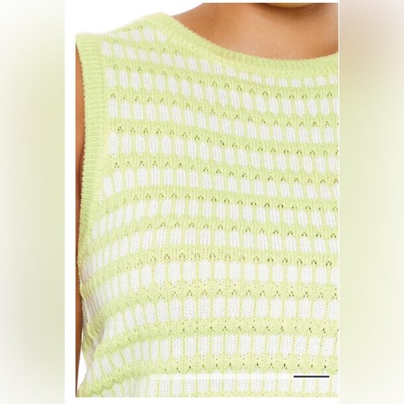 Forever 21 + Striped Sweater Vest In Pale Green/Multi. - Picture 5 of 5